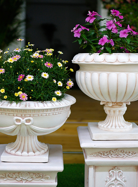 罗马柱装饰摆件欧式别墅花园庭院C子婚庆阳台复古户外花盆花架底