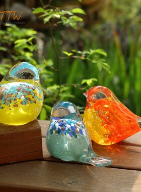 出口品质彩色手工玻s璃动物琉璃摆件装饰礼物布景装饰