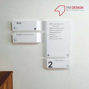 羽鸣酒店宾馆医院导视房号指引门B牌方向指示楼层导视导向索引标