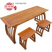 新款 小学生课桌M椅幼儿培训桌辅导班桌 课桌椅实木国学桌书法桌椅