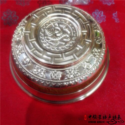 内蒙古纯铜碗红铜双层奶茶v碗蒙古碗蒙餐餐具防烫八宝碗民族酒碗