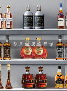 白兰地XO洋酒烈酒样板房间酒x柜客厅装饰品摆件办公室酒吧仿真洋