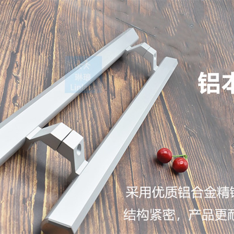 玻璃门拉手大门把手 黑色铝w合金有框门拉手木门包厢门加厚把手