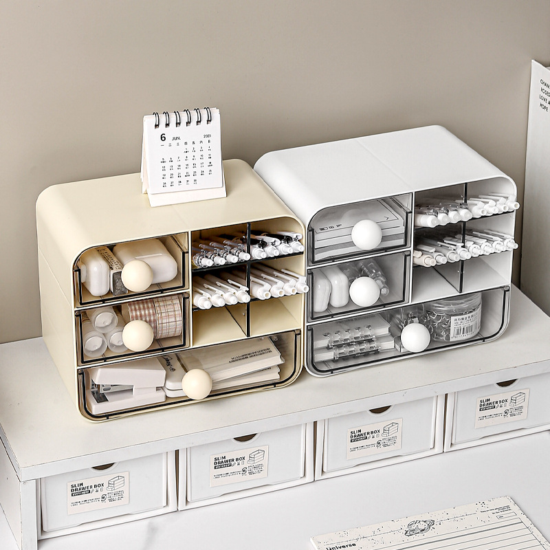 塑料斜插笔筒ins桌面收纳盒学生ins文具手账斜插笔筒置物架办公室工位整理文具置物架多功能文具用品大容量