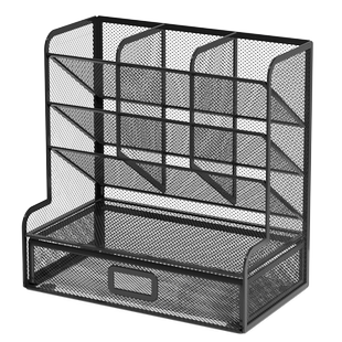 斜插金属笔筒收纳盒办公桌收纳笔筒超大容量实用学生文具收纳儿童男女孩笔桶学生不占空间多功能放笔书桌整理