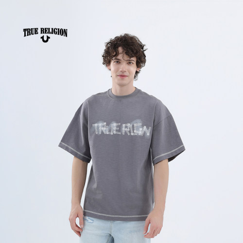 TrueReligion春夏男士圆领美式休闲简约短袖T恤