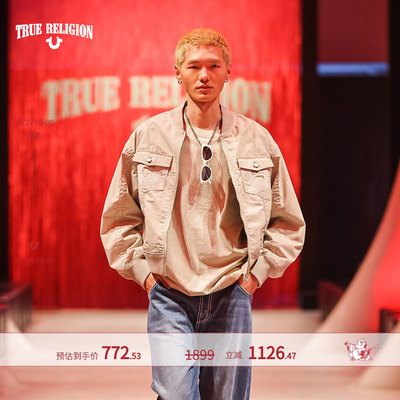 True ReligionTrueReligion2024秋冬男士棒球领美式夹克外套