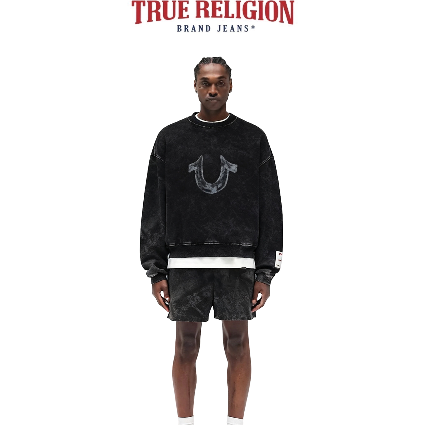 TrueReligion男士套头圆领卫衣