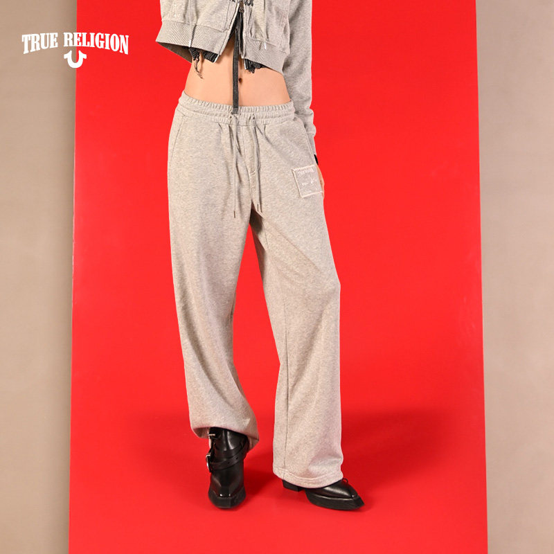 TrueReligion2024秋冬新品女士百搭运动休闲裤子