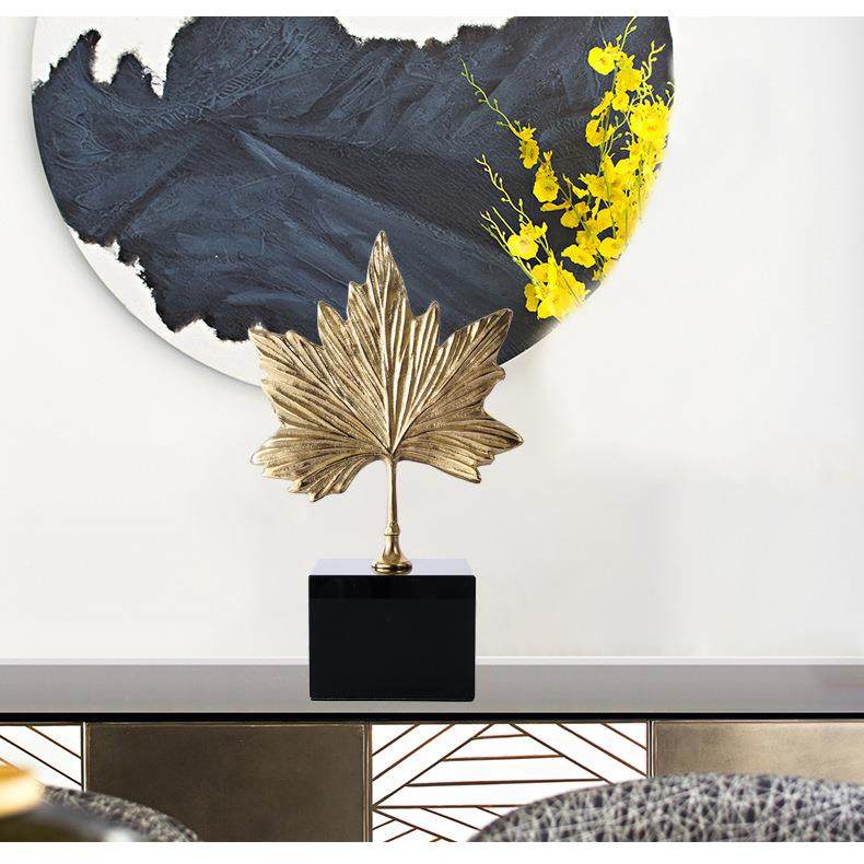 简约工艺品样板间客厅办公桌电视柜博古架黄铜枫叶水晶摆件,家居饰品,装饰摆件,淘宝优惠券,粉丝福利购,淘宝优惠卷