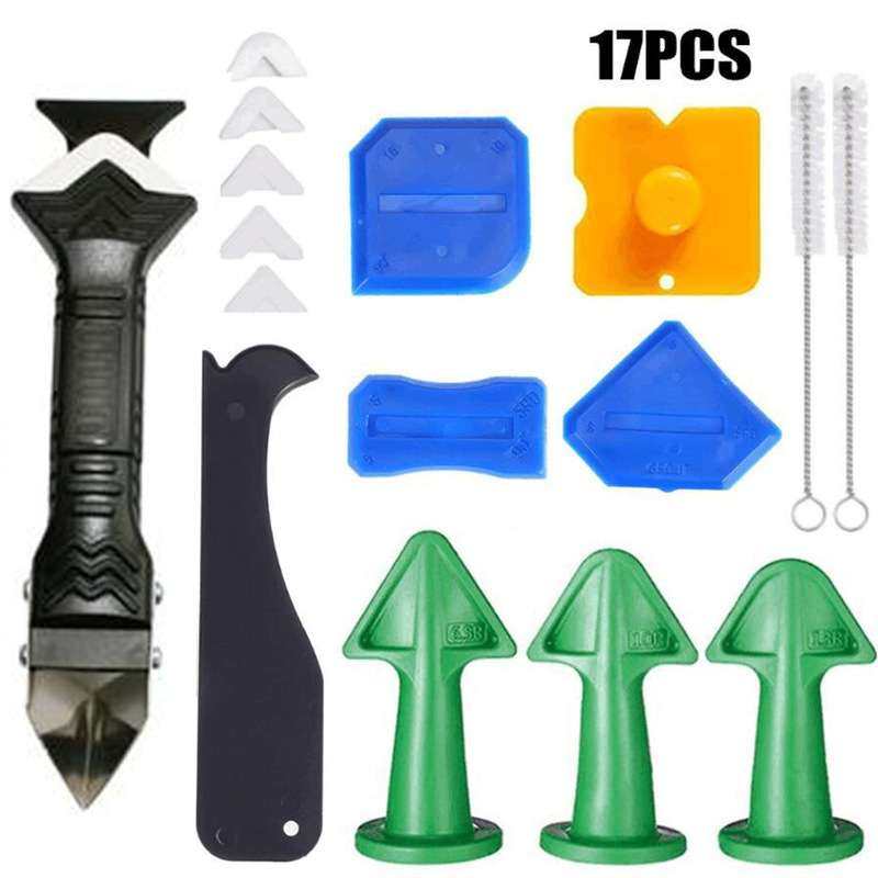 17件套填缝喷嘴玻璃胶去除金属刮刀塑料刮板修整 美缝工具,基础建材,美缝工具,淘宝优惠券,粉丝福利购,淘宝优惠卷