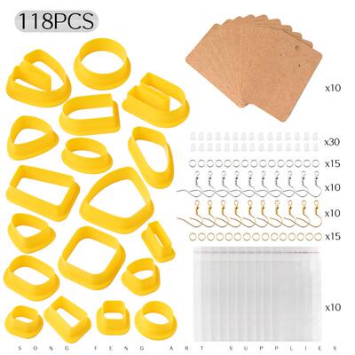 跨境软泥工具1陶4件474套装耳环模具 字粒2卡纸 粘土石塑母雕刻刀