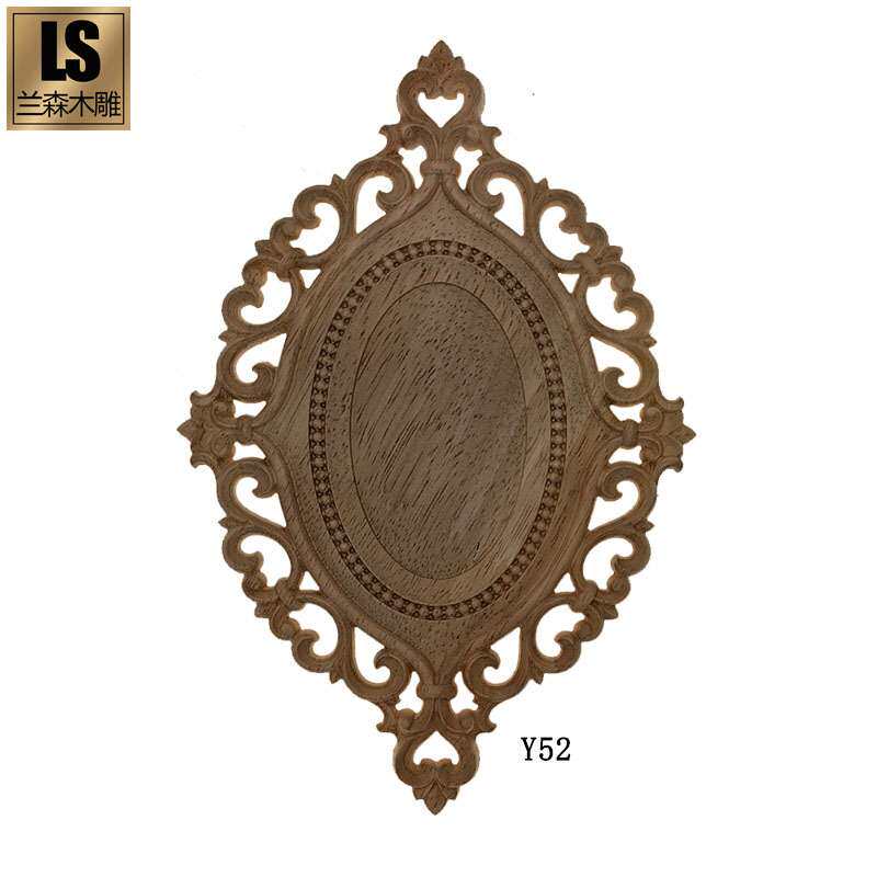 东阳古典欧式木门心花椭圆贴片圆盘雕花圆花木雕柜门装饰贴花雕刻