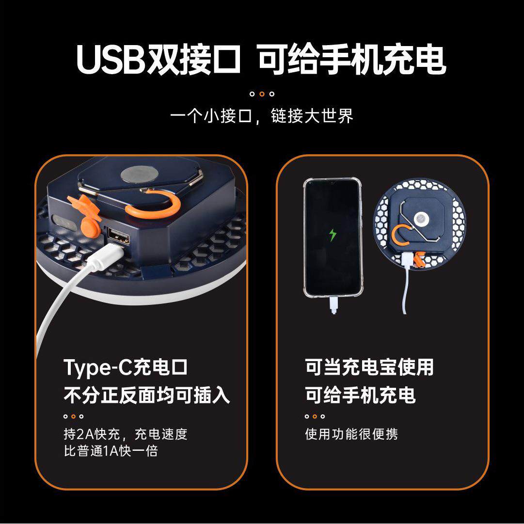 户外露营灯长续航帐篷灯挂式摆摊夜市应急吊灯充电led多功能野营
