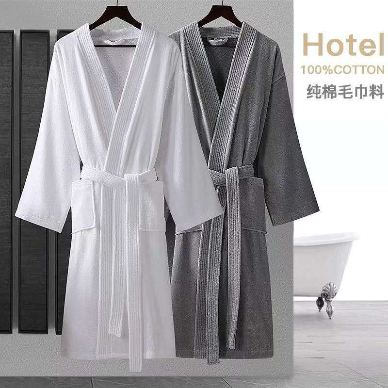 星级宾馆酒店浴袍美容院全棉割绒睡袍吸水速干毛巾料民宿浴衣