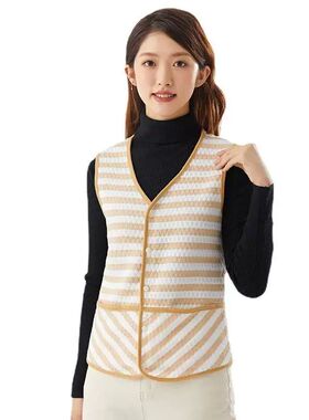 厂家新款女士坎肩春秋空调房彩棉居家女款口袋马甲马夹72009