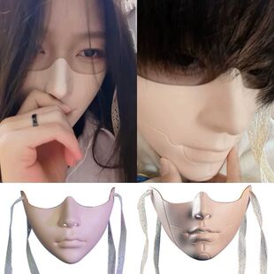 彩色下半脸机械美男可爱美人面具万物全脸成人男女仙女汉服节装扮