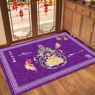 九紫离火运风水入户门地垫进门口家用七星紫色防滑脚垫大门外地毯