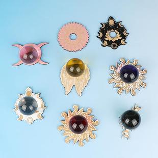 跨境热销水晶球展示架木制水晶球架迷你水晶球展示架木质球体底座