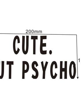 供应欧美款CUTE.BUT PSYCHO汽车贴纸 反光个性车身贴纸