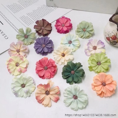 仿真花朵DIY 皱菊花头礼品绢花星语婚庆装饰礼盒头饰装饰花