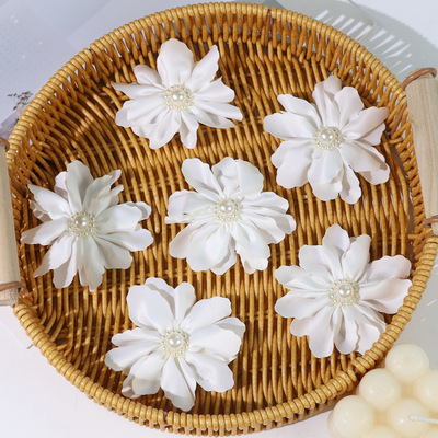 五瓣花花朵配件diy头饰发夹缎面布艺立体花帽子装饰材料花