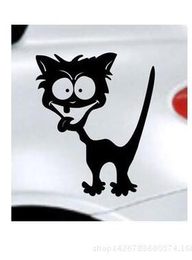 外贸 Reflective Waterproof Vinyl Funny Crazy Cat 滑稽猫贴纸