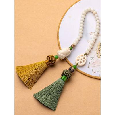 菩提莲花汽车挂件车载创意后视镜吊坠手工编织高档车内装饰品