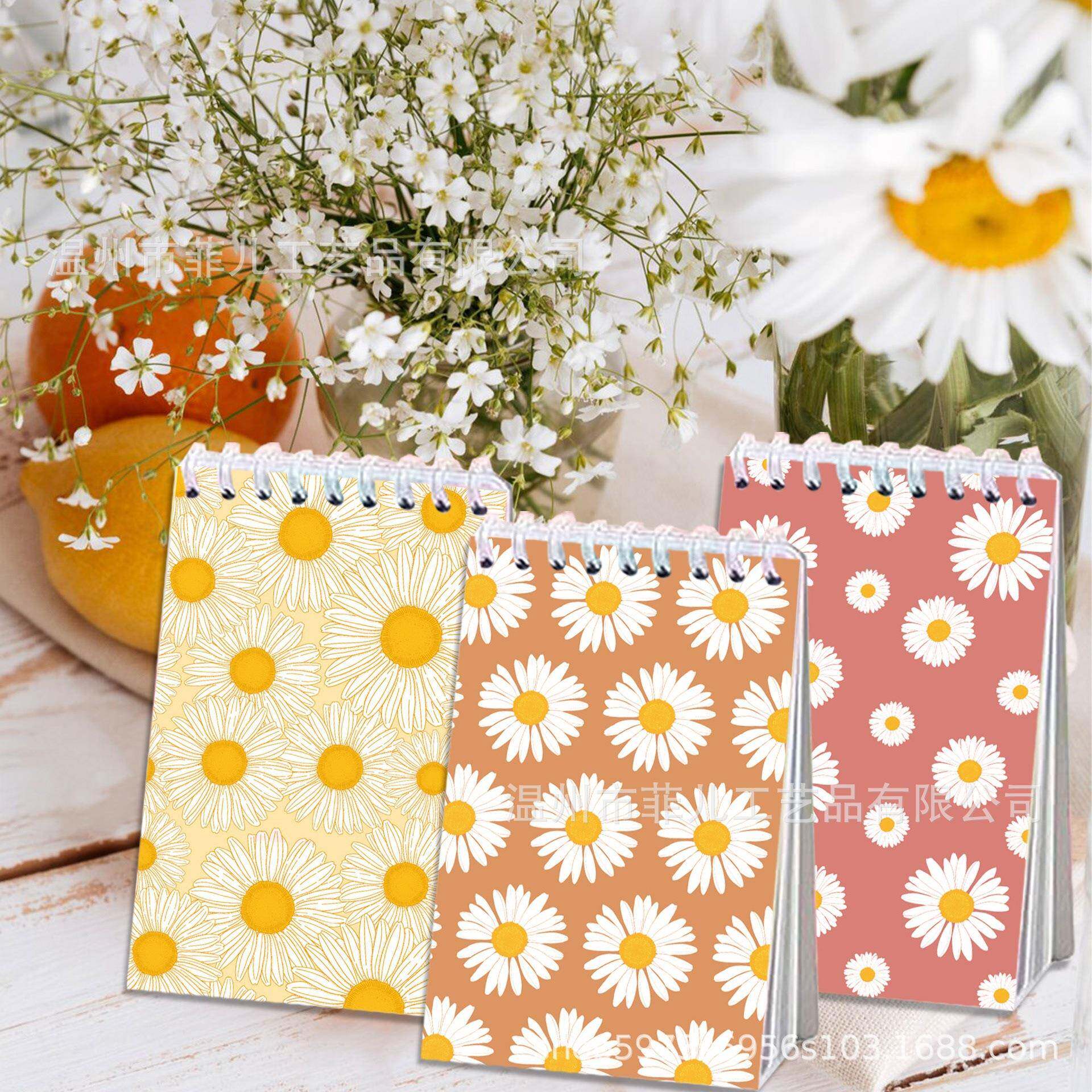 XQ058小雏菊竖翻便携式线圈本春天雏菊日记事本小清新可撕活页本