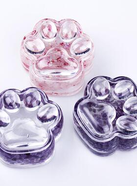 天然水晶石消磁碗滴胶树脂首饰猫爪桌面化妆品收纳盒ins学生礼盒
