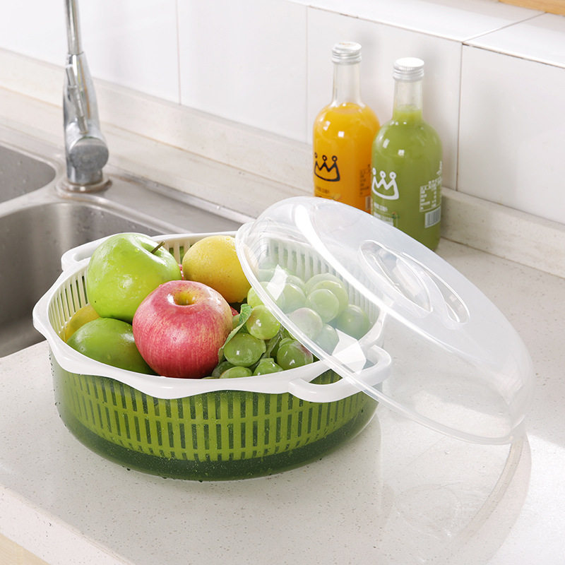 大容量双层沥水篮家用厨房洗菜盆防尘蔬菜篮水果盘带盖子碗筷篮,餐饮具,洗菜盆/沥水篮/漏水筛,淘宝优惠券,粉丝福利购,淘宝优惠卷