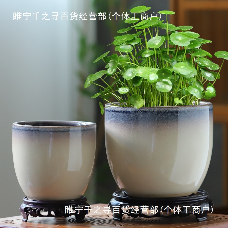 无孔水培花盆陶瓷睡莲碗莲荷花缸水仙水养植物铜钱草多肉花盆其他
