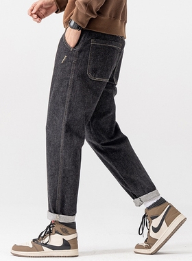 广州新塘的牛仔裤男时尚范潮流学院风百搭直筒休闲港风老E18