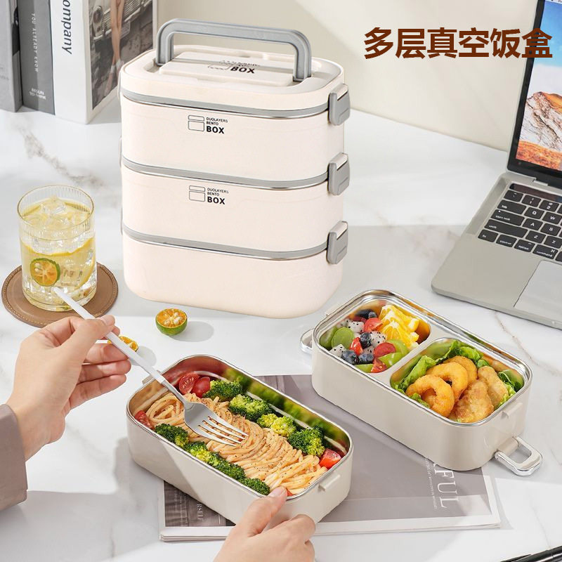 新款不锈钢保温饭盒上班族带饭专用多层便当盒大容量手提餐盒FH1