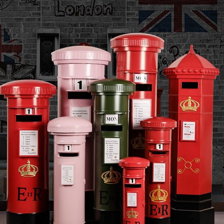 欧式邮筒摆件大号邮政模型复古铁艺酒吧商场美陈装饰信箱邮箱桶,商业/办公家具,垃圾筒/烟灰皿/垃圾桶,淘宝优惠券,粉丝福利购,淘宝优惠卷