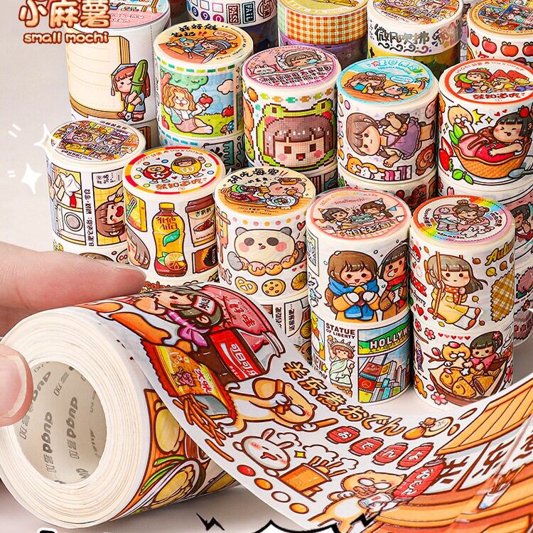 新品小麻薯新款胶带手帐本贴纸手账套装豪华全套十二星座套组整卷