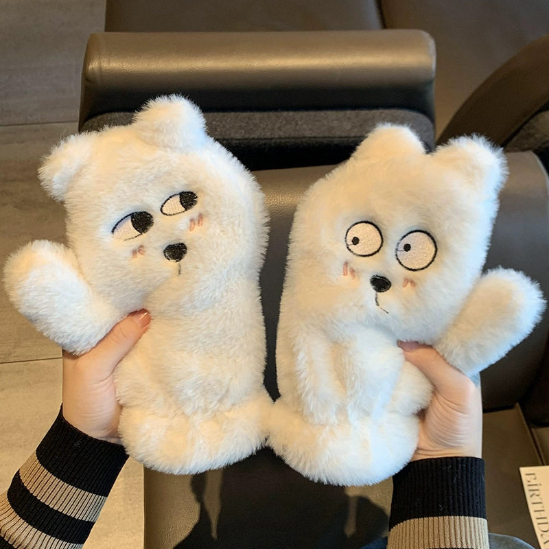 2026新款手套女冬季可爱冬天脖毛绒防寒手套加厚棉保暖女生挂骑车