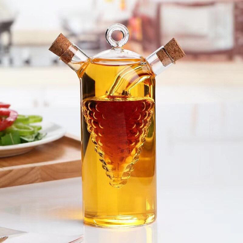 耐高温玻璃温酒器软木塞家用控350酱油瓶两用玻璃葡萄毫升油壶