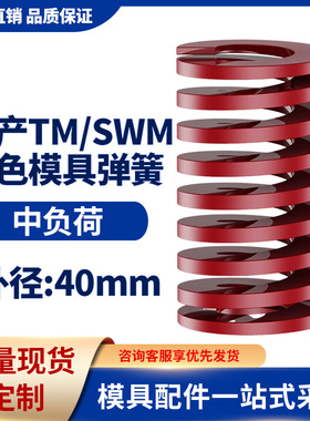 TM红色国产日标模具弹簧SWM矩形扁线高强度中负荷压缩弹簧外40mm