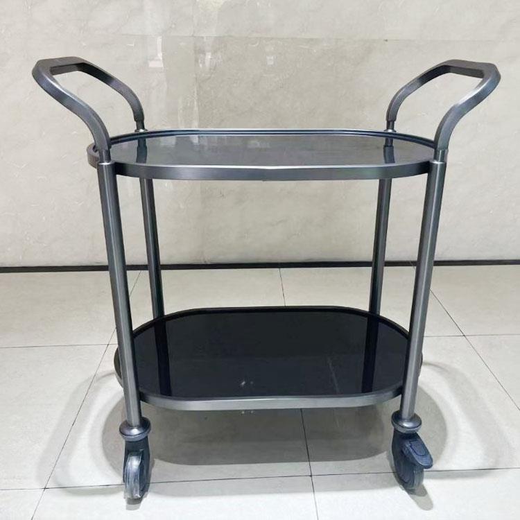 不锈钢酒店多功能酒水服务车饮料茶水小吃车带抽屉移动手推送餐车