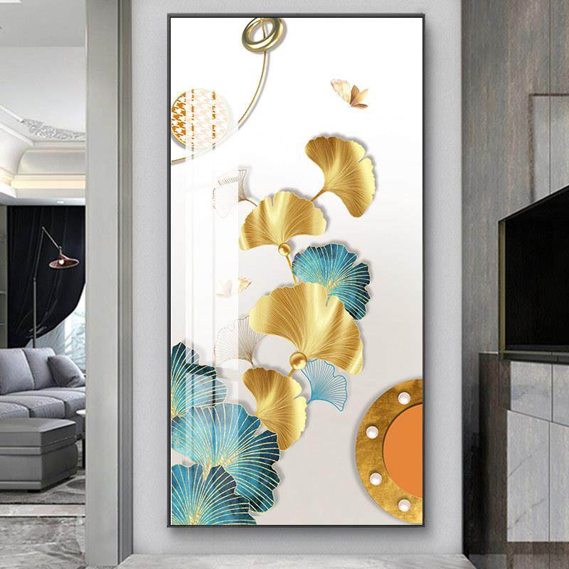 新中式九鱼玄关装饰画走廊竖版壁画抽象晶瓷镶钻大气客厅过道挂画,家居饰品,现代装饰画,淘宝优惠券,粉丝福利购,淘宝优惠卷