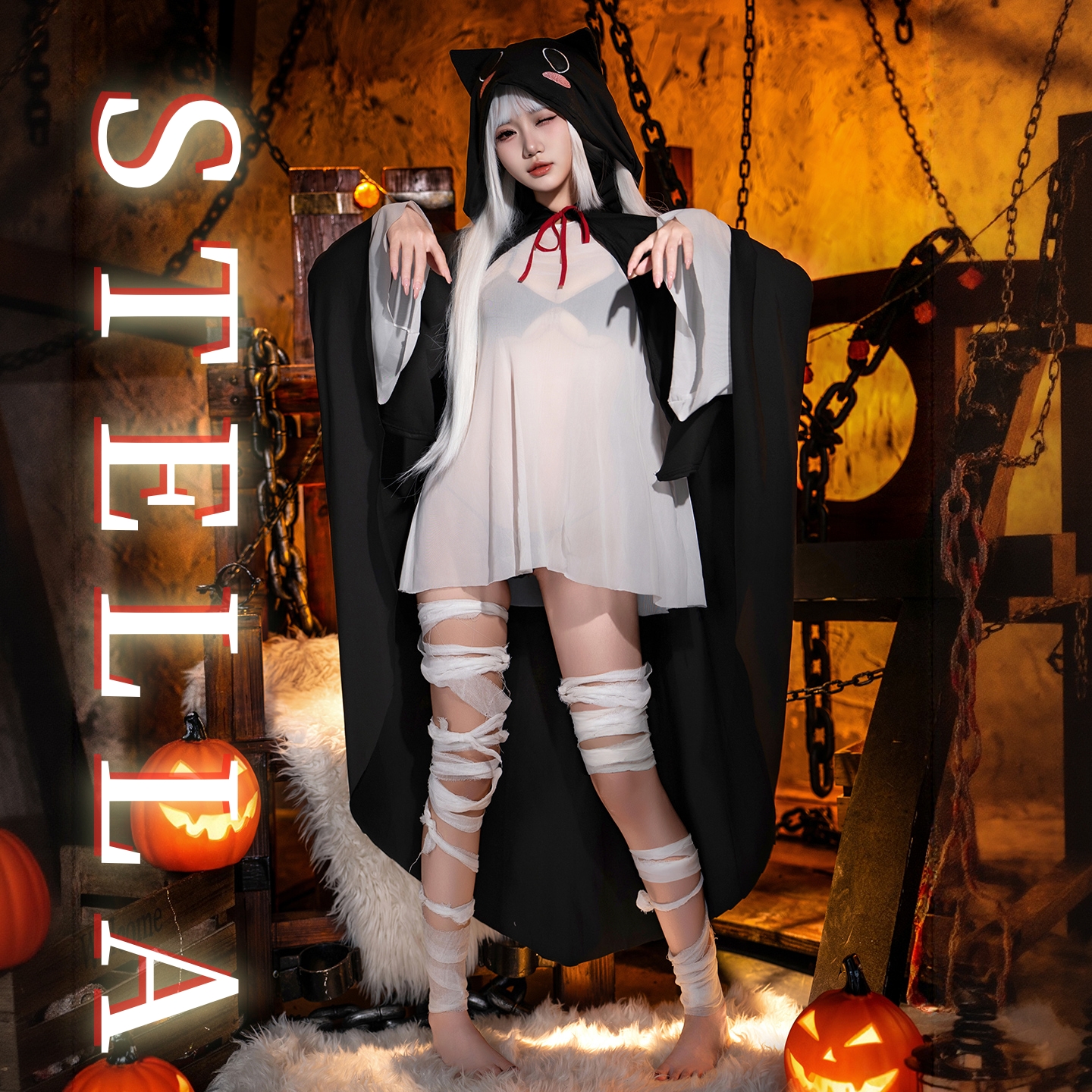 原创二次元幽灵娘万圣节cosplay