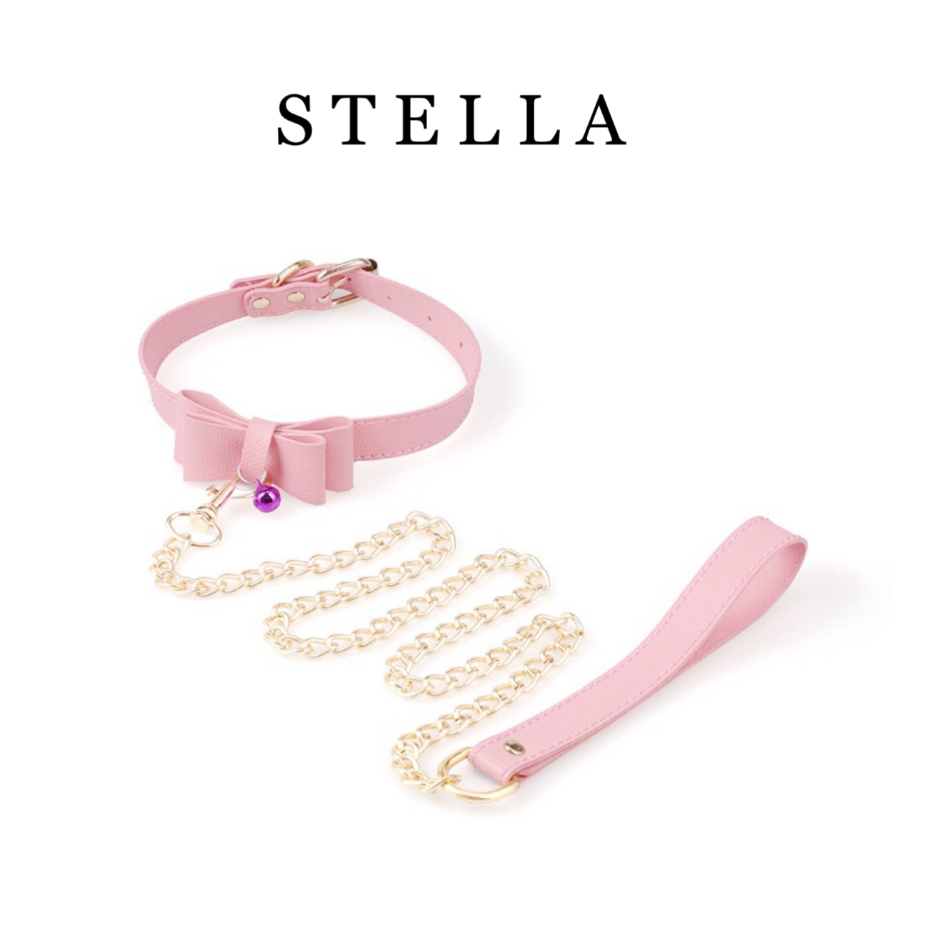 蝴蝶结铃铛配饰项圈链牵引链