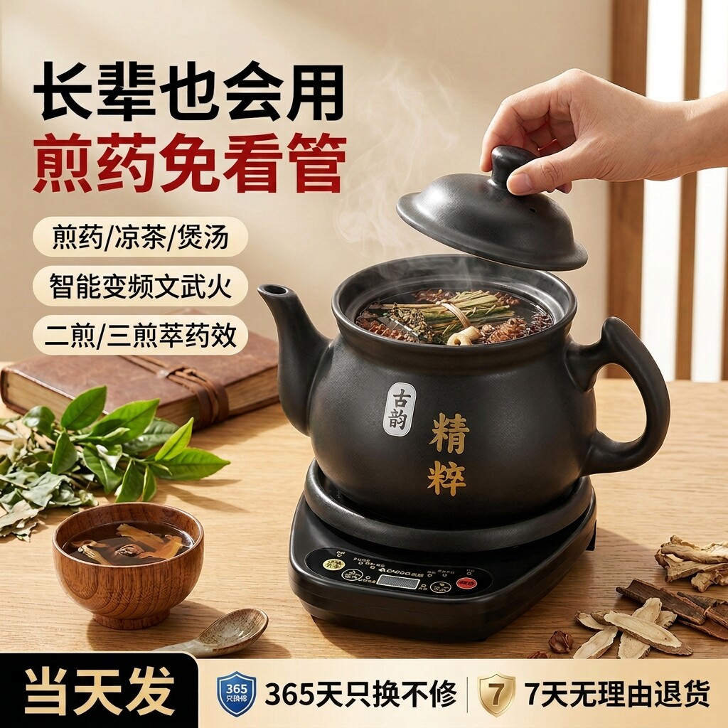 志高中药电煎壶煎药壶全自动熬药电砂锅家用中药煲中医专用炖药罐