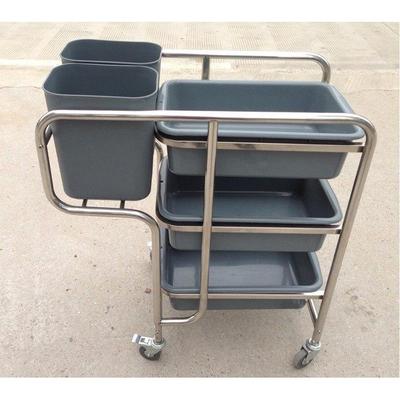 收碗车 餐盆收餐车 餐盘收集车 清洁车 不锈钢手推车 移动服务车