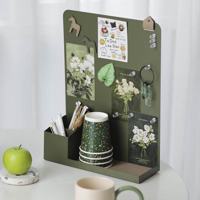 桌面洞洞板置物架ins风铁艺收纳盒多功能桌面收纳架创意文具盒