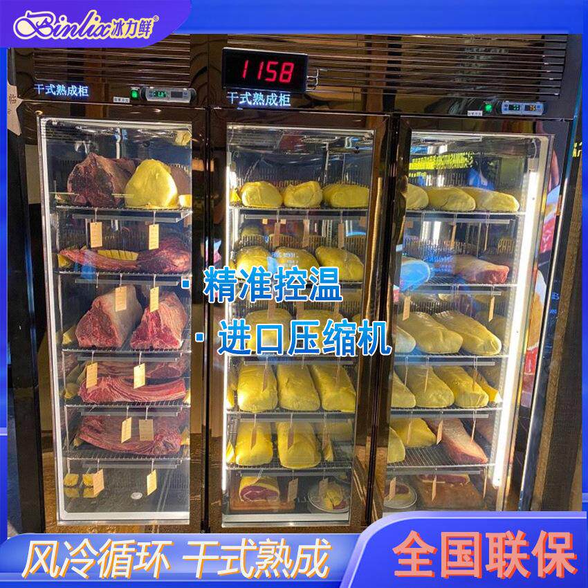 干式熟成冰鲜牛肉柜烤肉料理店西餐厅冷藏立式挂肉柜牛排展示柜