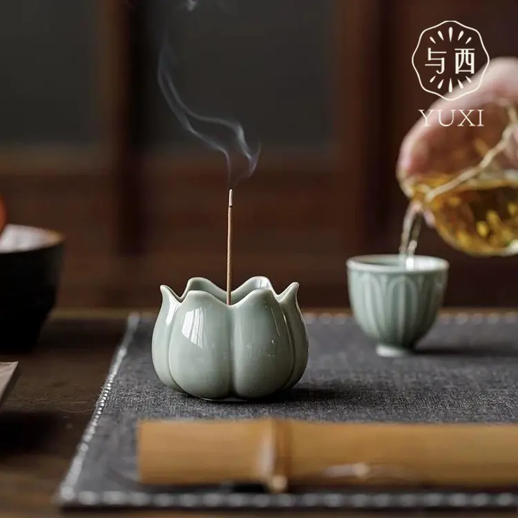陶瓷香薰炉高级香插轻奢宋式美学沉香檀香线香室内香炉创意熏香