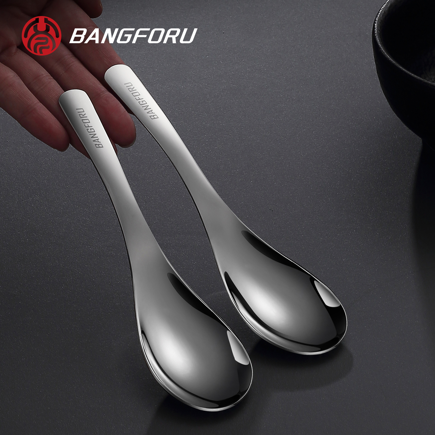八斧加厚304不锈钢食品级小汤勺家用喝汤汤匙调羹食用不锈钢勺子
