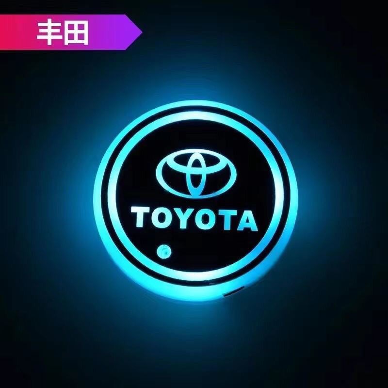 速发phd/埃尔法霸道普拉多兰德酷路泽威尔法发光水杯垫七彩氛围灯